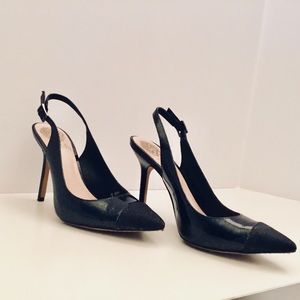 Vince Camuto Black Sparkle Tip Heels Women’s 6